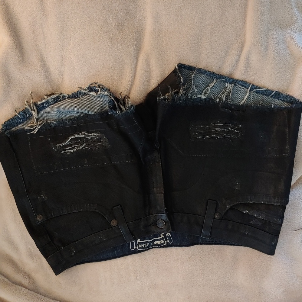 Robins Jean black mini shorts